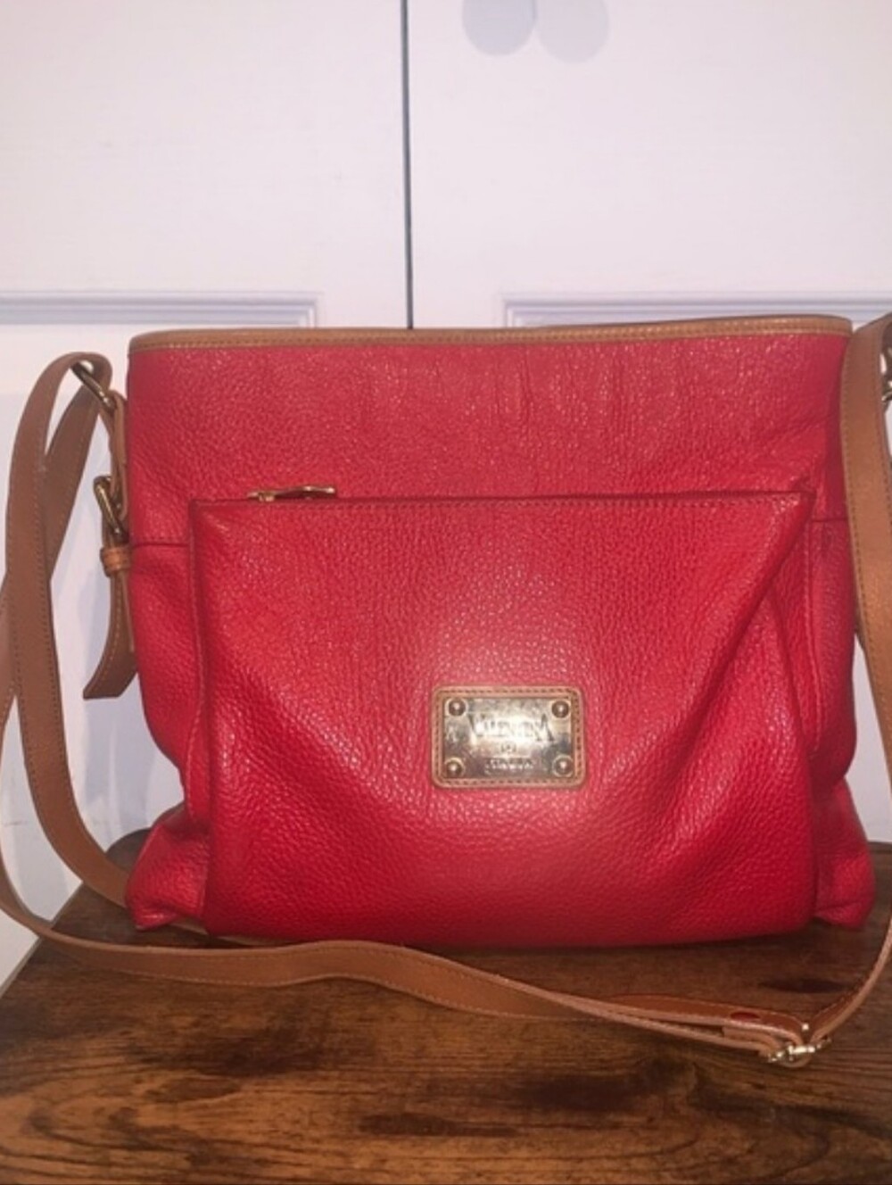 VALENTINA RED LEATHER CROSSBODY